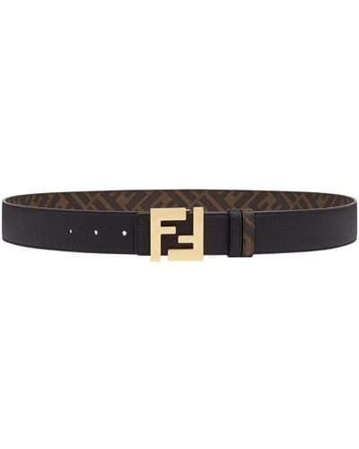 Fendi Ff Reversible Belt - Black
