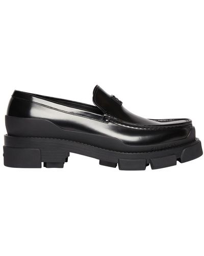 Givenchy Terra Loafer In Brushed Leather - Black