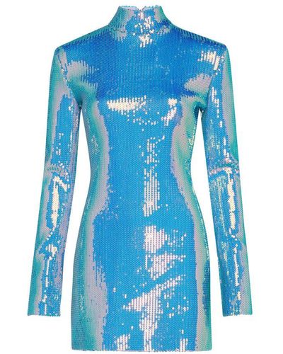 David Koma Curcle Back Cutout Mini Dress - Blue