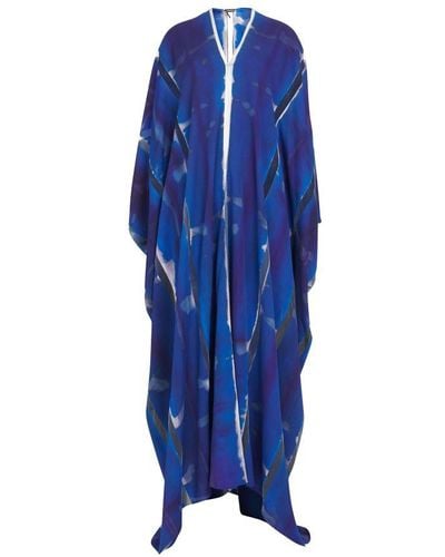 Tom Ford Tie And Dye Kaftan Dress - Blue