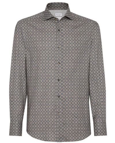 Brunello Cucinelli Slim Fit Shirt - Grey