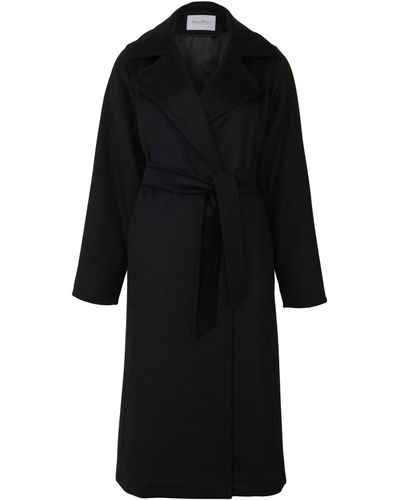 Max Mara Manteau À Capuche En Poil De Chameau À Ceinture Rialto - Noir