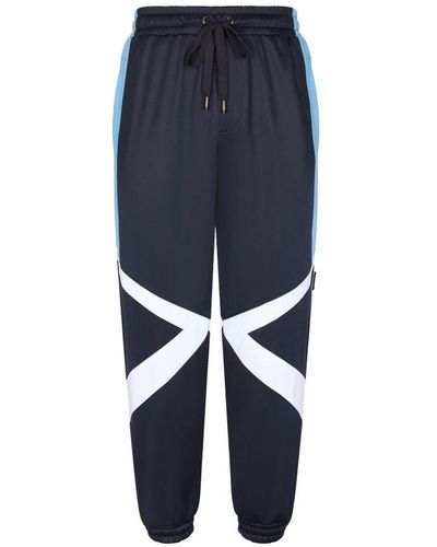 Dolce & Gabbana Jersey jogging Trousers With Dg-embroidered Patch - Blue