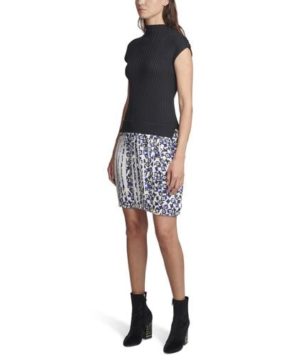 Louis Vuitton Sleeveless Bi-material Knit Dress - Black