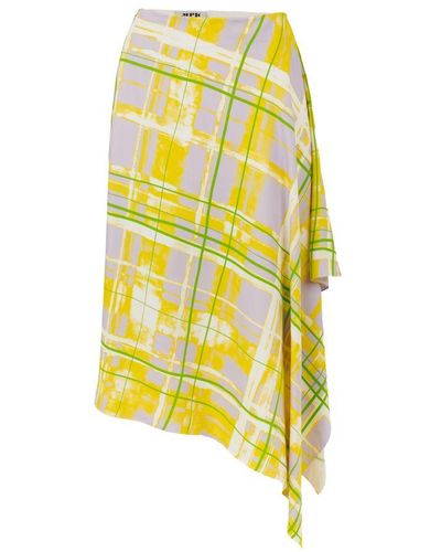 Maison Rabih Kayrouz Printed Draped Skirt - Yellow