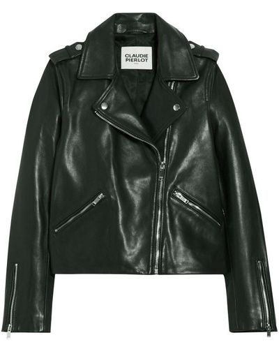 Claudie Pierlot Smooth Leather Jacket - Brown