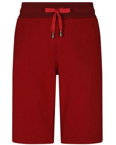Dolce & Gabbana Jersey Bermuda Jogging Shorts - Red