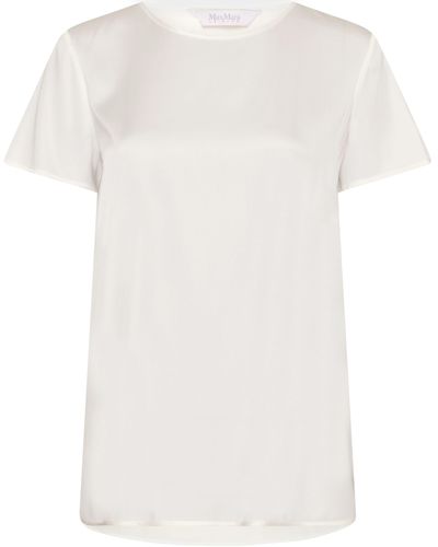 Max Mara T-shirt en satin Cortona - LEISURE - Blanc