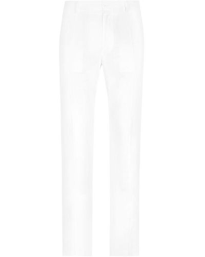 Dolce & Gabbana Tailored Stretch Linen Trousers - White