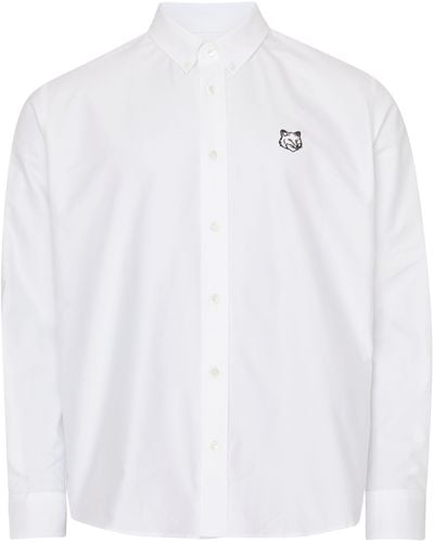 Maison Kitsuné Hemd mit Logo Contour Fox Head - Weiß