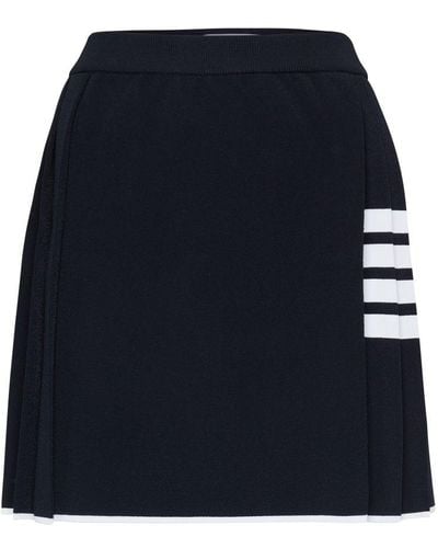 Thom Browne 4 Bar Pleated Mini Wrap Skirt - Blue