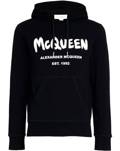 Alexander McQueen Hoodie Graffiti - Noir