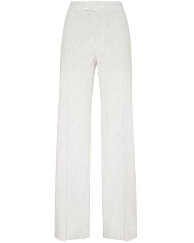 Brunello Cucinelli Loose Flared Pants - White