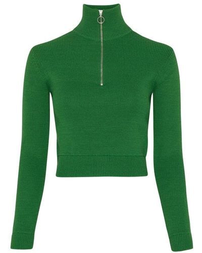 Acne Studios Half-zippered Knitted Sweater - Green