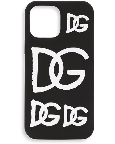 Dolce & Gabbana Coque pour iPhone 13 Pro Max en caoutchouc - Noir