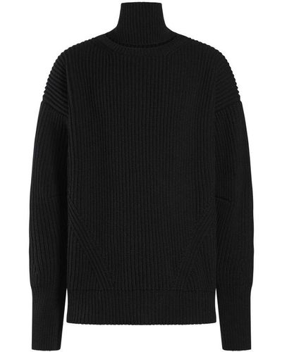 Ann Demeulemeester Geirnart High Neck Oversize Sweater - Black