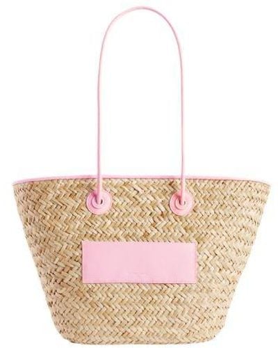 Claudie Pierlot Medium Straw Basket - Pink