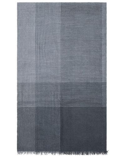 Brunello Cucinelli Check-pattern Silk-blend Scarf - Gray