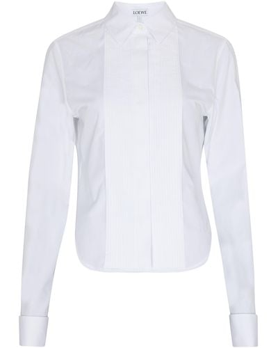 Loewe Hemd mit Falten - Weiß