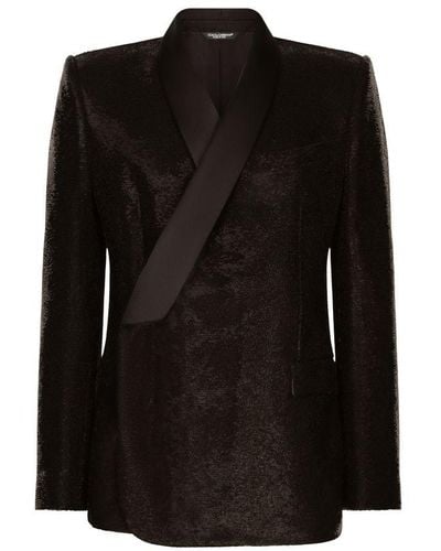 Dolce & Gabbana Double-Breasted Sicilia Tuxedo Jacket - Black