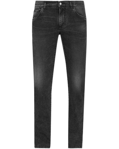 Dolce & Gabbana Wash Skinny Stretch Jeans - Black