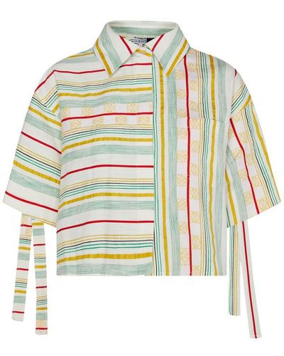 Loewe Short Striped Shirt - Green