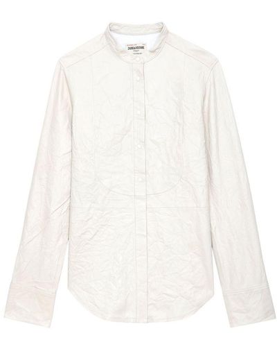 Zadig & Voltaire Chic Crinkled Leather Shirt - White