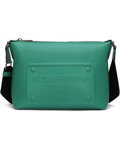 Dolce & Gabbana Crossbody Bag aus Kalbsleder mit Logo - Grün