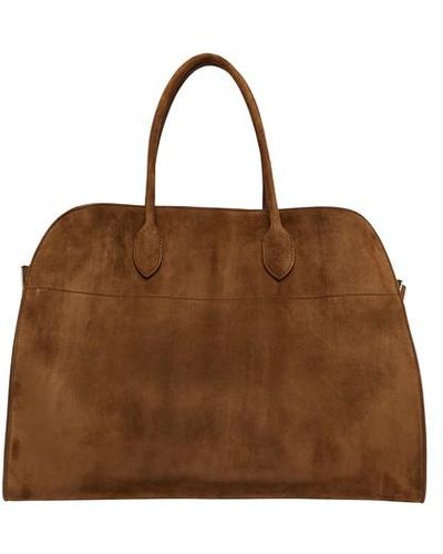 The Row Soft Margaux 17 Handbag - Brown