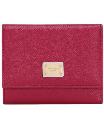 Dolce & Gabbana Dauphine Calfskin Wallet - Red