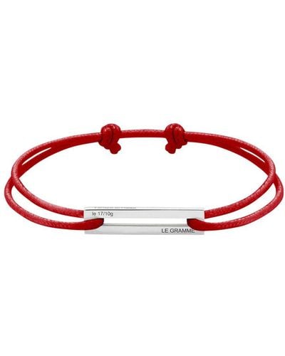 Le Gramme Sterling Silver Cord Bracelet 1,7g - Red
