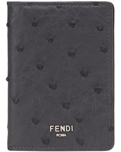 Fendi Signature Card Holder - Gray