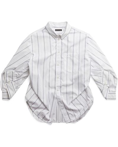 Balenciaga Twisted Bb Corp Fit Large Swing Shirt - White