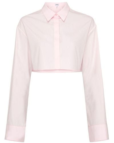 Loewe Cropped Shirt In Cotton Candy - Pink