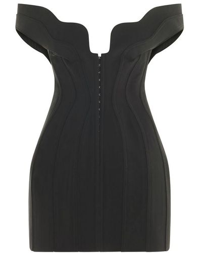 Mugler Bare-shouldered Short Dress - Black