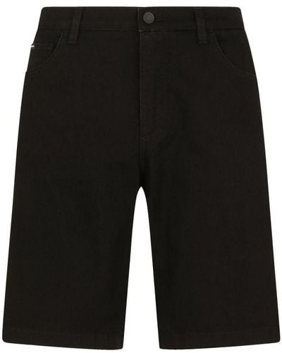 Dolce & Gabbana Stretch Denim Shorts - Black