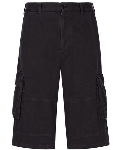 Dolce & Gabbana Cotton Cargo Shorts With Tag - Black