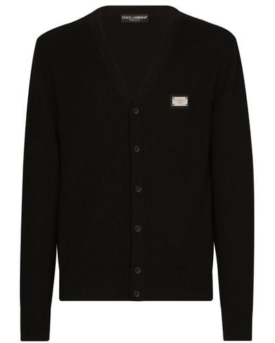 Dolce & Gabbana Cashmere And Wool Cardigan - Black