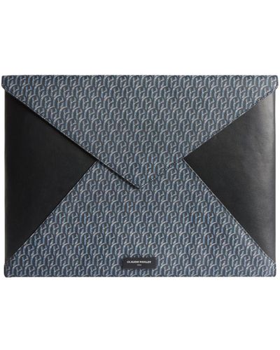Claudie Pierlot Monogrammed Laptop Sleeve - Blue