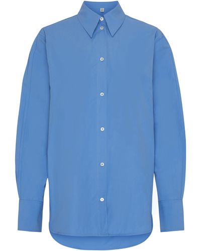 Totême Popeline-Hemd mit Kimonoärmeln - Blau