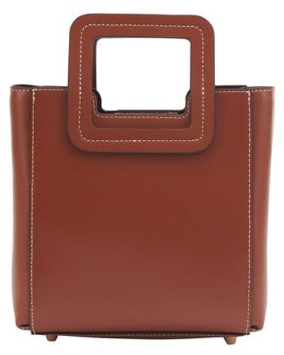 STAUD Mini Leather Shirley Tote Bag - Red