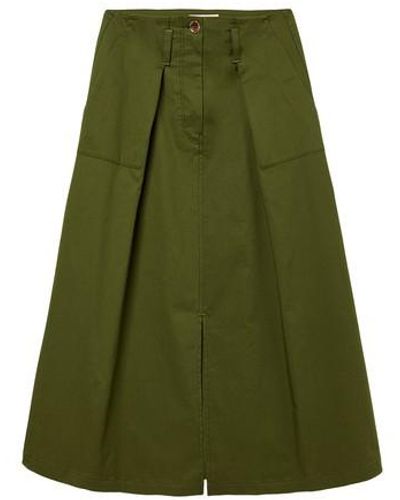Momoní Durham Skirt In Stretch Cotton Gabardine - Green