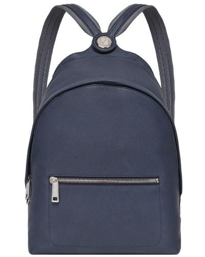 Fendi Dark Leather Backpack - Blue