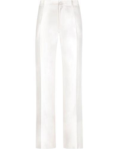 Dolce & Gabbana Pantalon en shantung de soie - Blanc