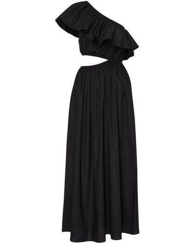 Matteau Asymmetric Ruffle Dress - Black