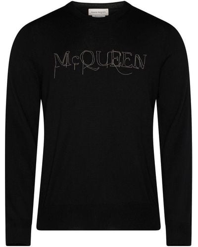 Alexander McQueen T-shirt À Manches Longues - Black