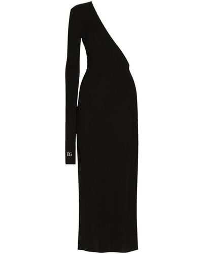 Dolce & Gabbana One-Shoulder Jersey Dress - Black