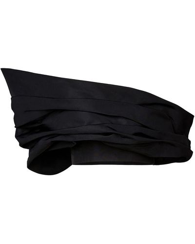 Nina Ricci Asymmetric Taffeta Top - Black