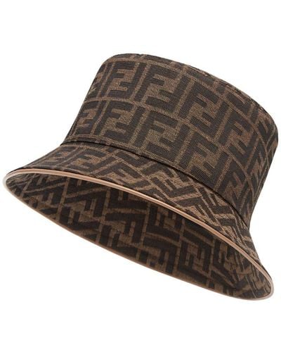 Fendi Narrow-Brimmed Bucket Hat - Brown