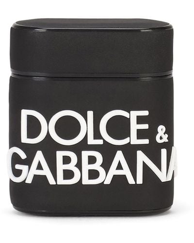 Dolce & Gabbana Étui pour AirPods en caoutchouc avec logo - Noir